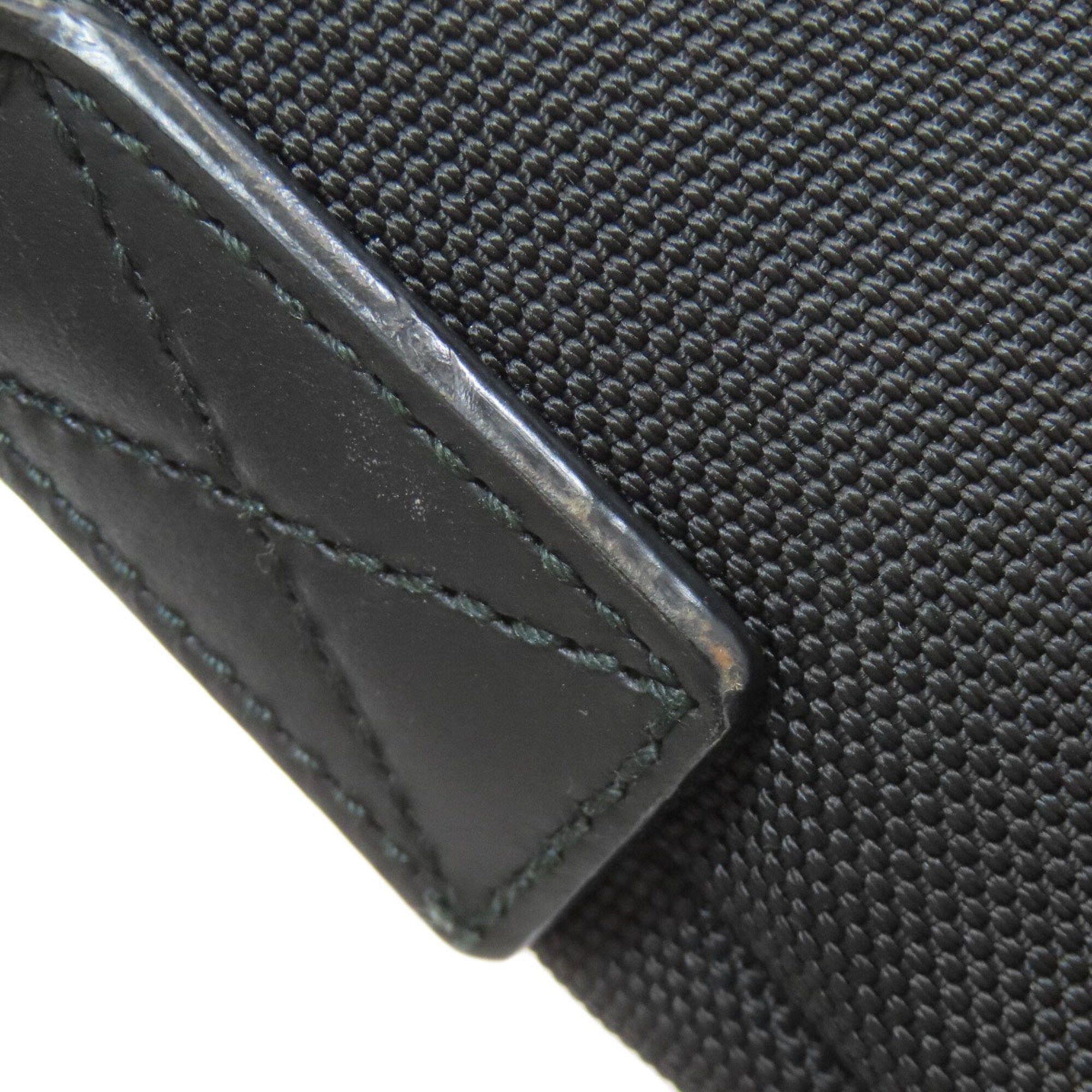 Gucci Sherry Line Black Canvas Leather Shoulder Bag (Pre-Owned)