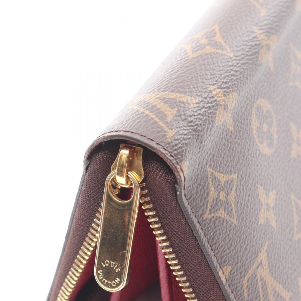 Louis Vuitton Brown Fuchsia Pink Coated Canvas Long Wallet