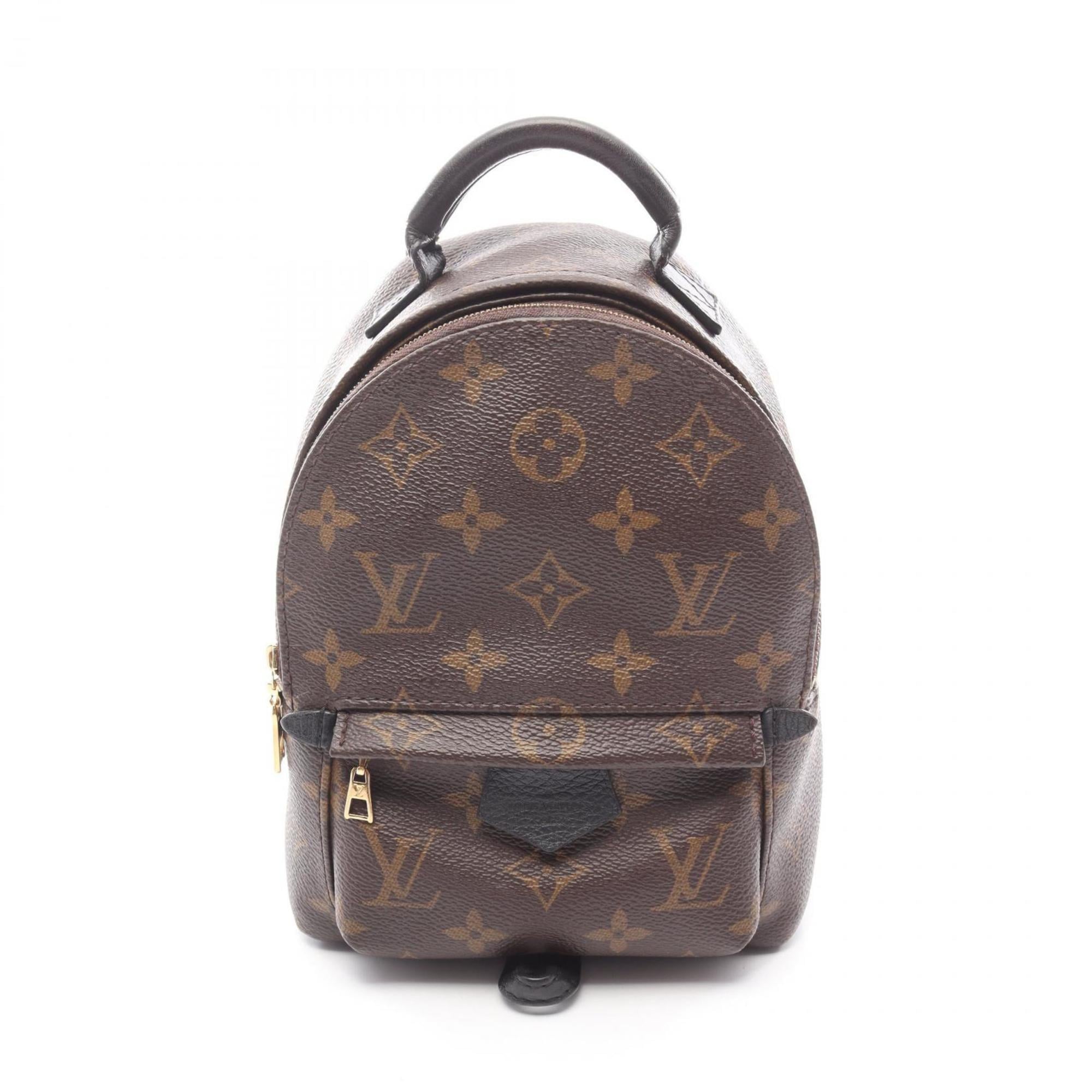 Louis Vuitton Black Brown Coated Canvas Leather Backpack