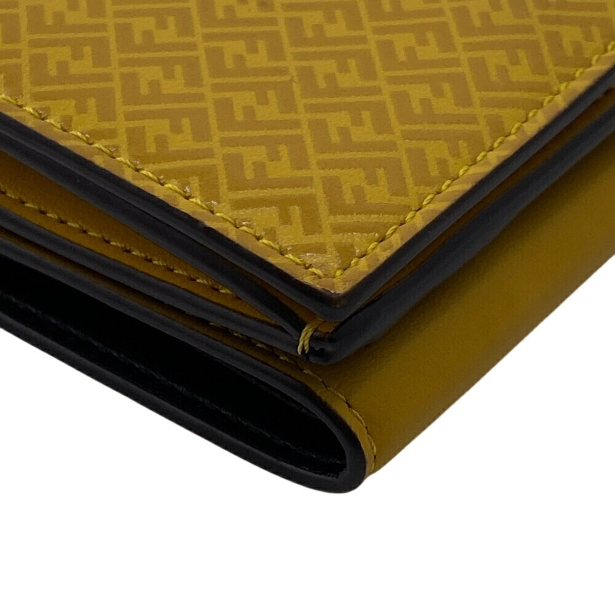 Fendi Yellow Leather Wallet (Tri-Fold)