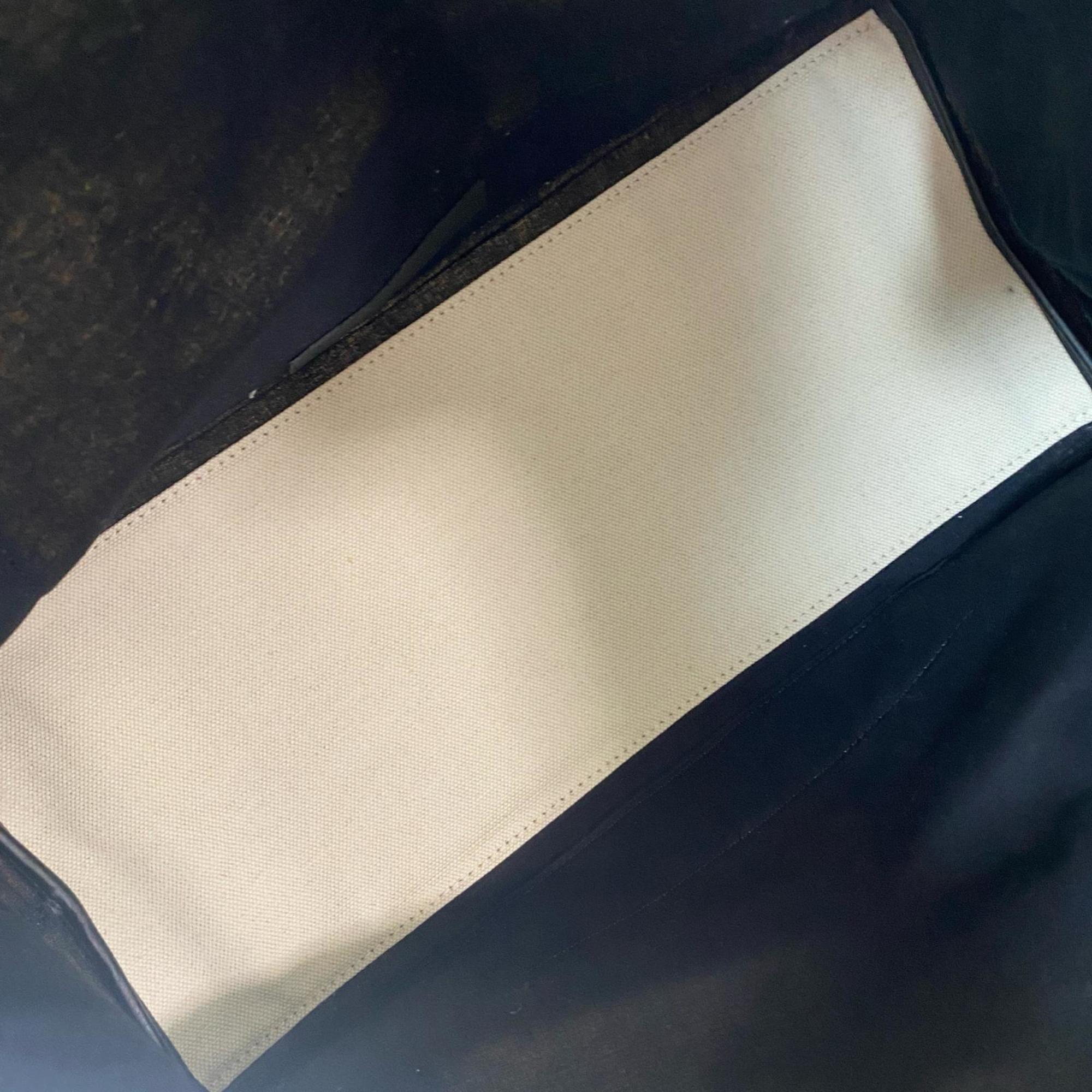 Balenciaga Gray Ivory Canvas Leather Handbag Tote