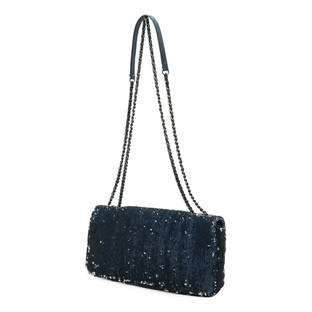 Chanel Blue Spangles Leather Shoulder Bag