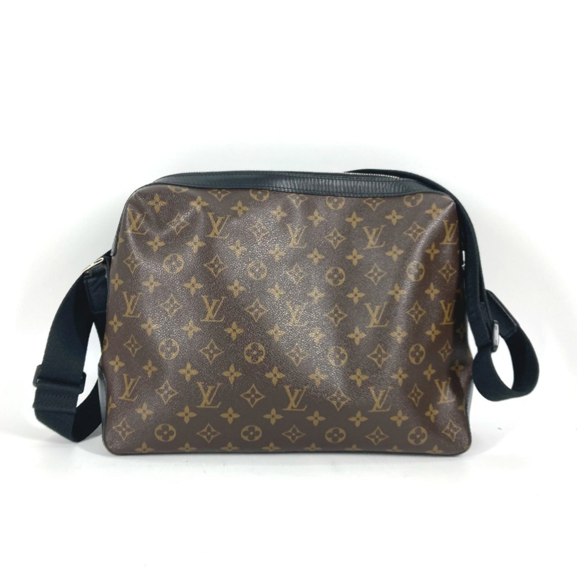 Louis Vuitton Black Brown Galle Monogram Macassar Canvas Shoulder Bag