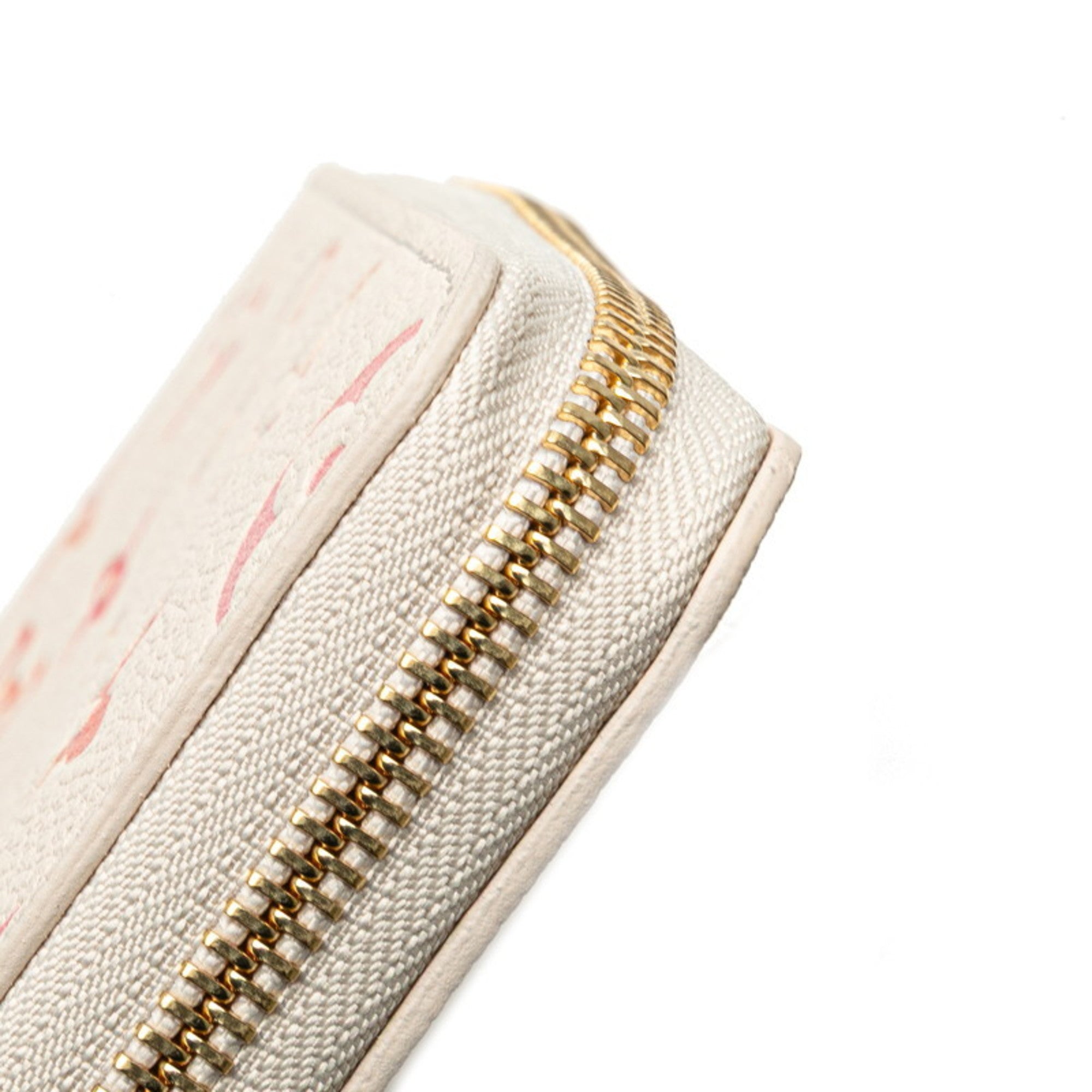 Louis Vuitton Pink White Pvc Leather Long Wallet