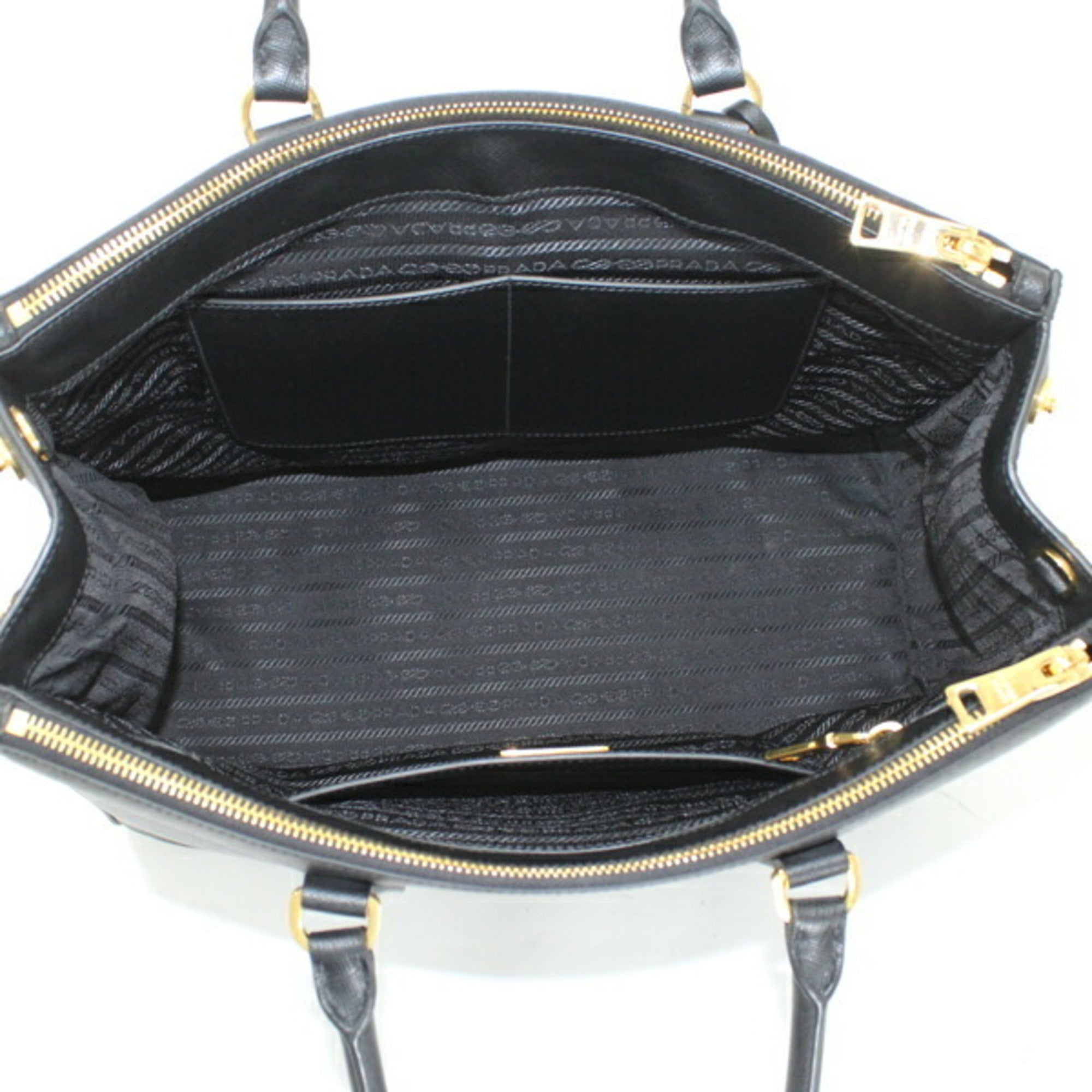 Prada Black Nero Saffiano Lux Handbag Shoulder Bag Tote Bag