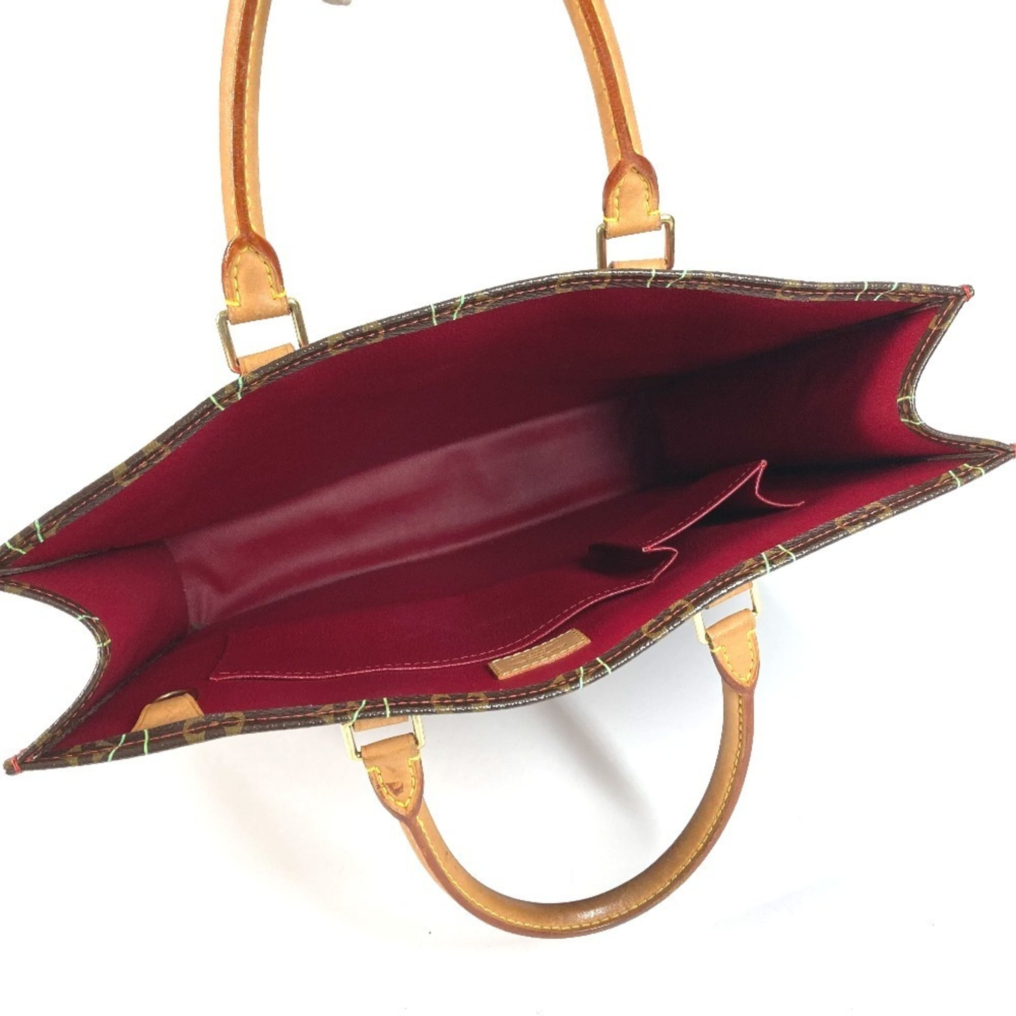 Louis Vuitton Brown Monogram Cherry Red Color Monogram Leather Shoulder Bag Tote Bag