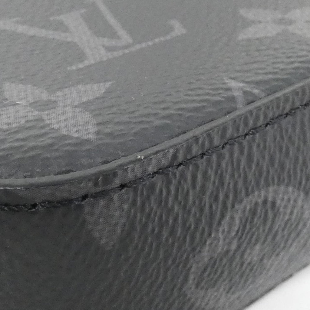 Louis Vuitton Black Coated Canvas Clutch Bag Handbag