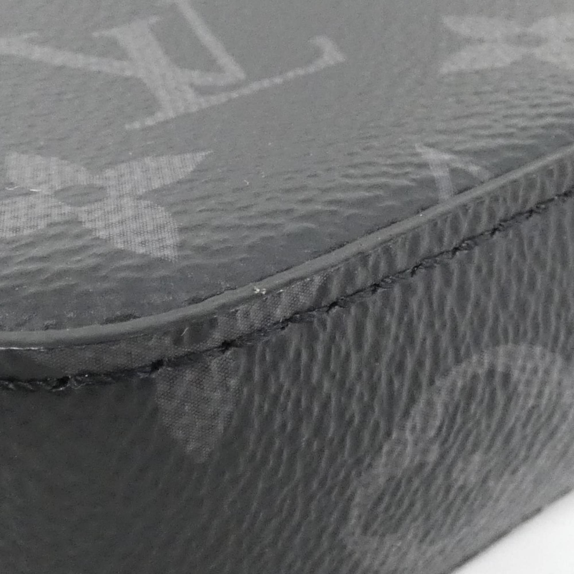 Louis Vuitton Black Coated Canvas Clutch Bag Handbag