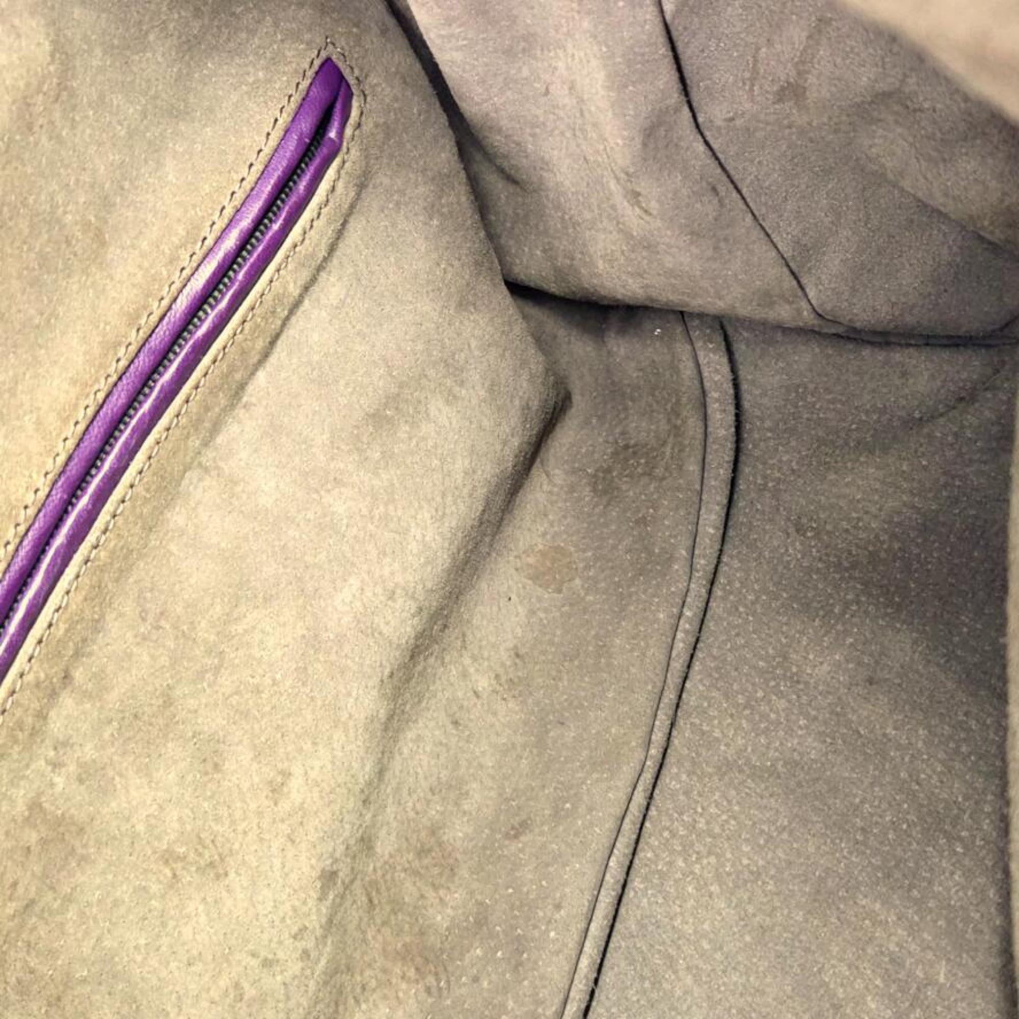 Bottega Veneta Purple Leather Boston Bag Handbag Tote Bag