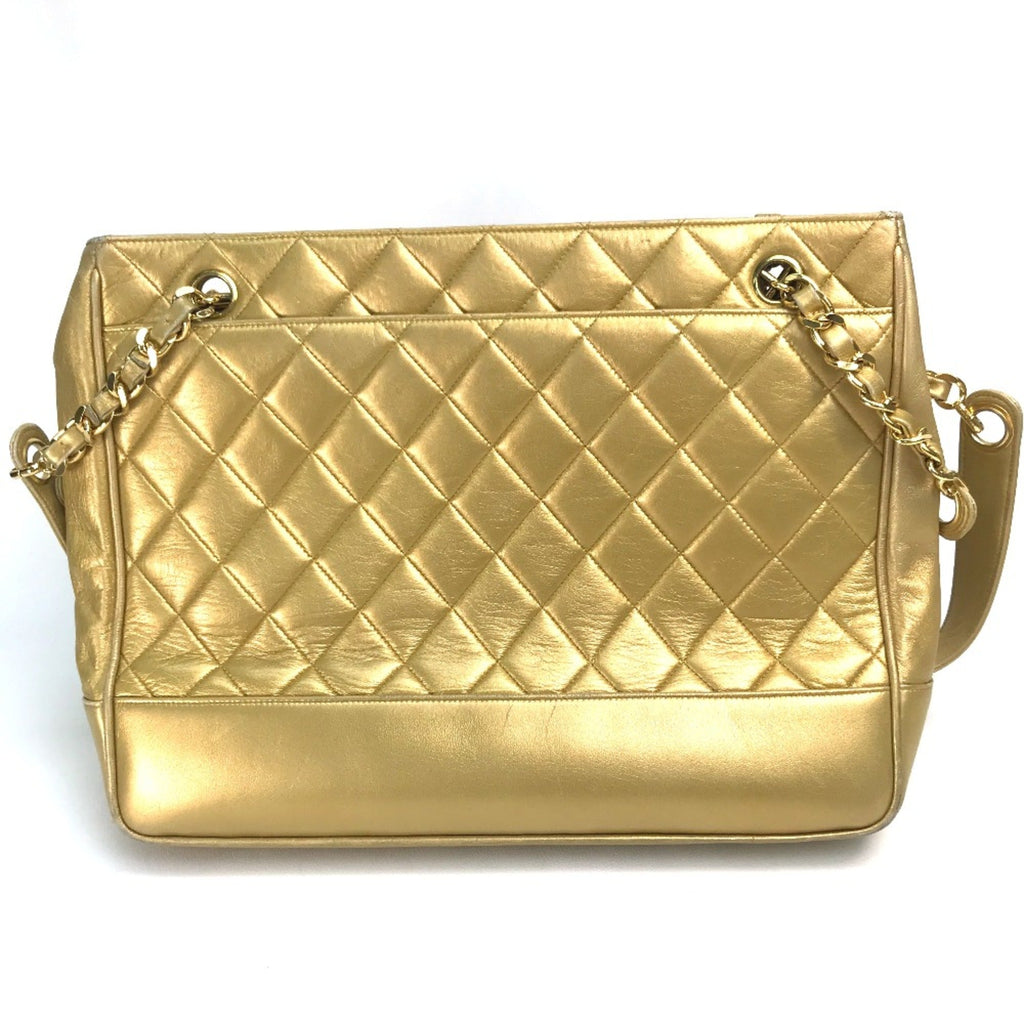 Chanel Gold Leather Shoulder Bag