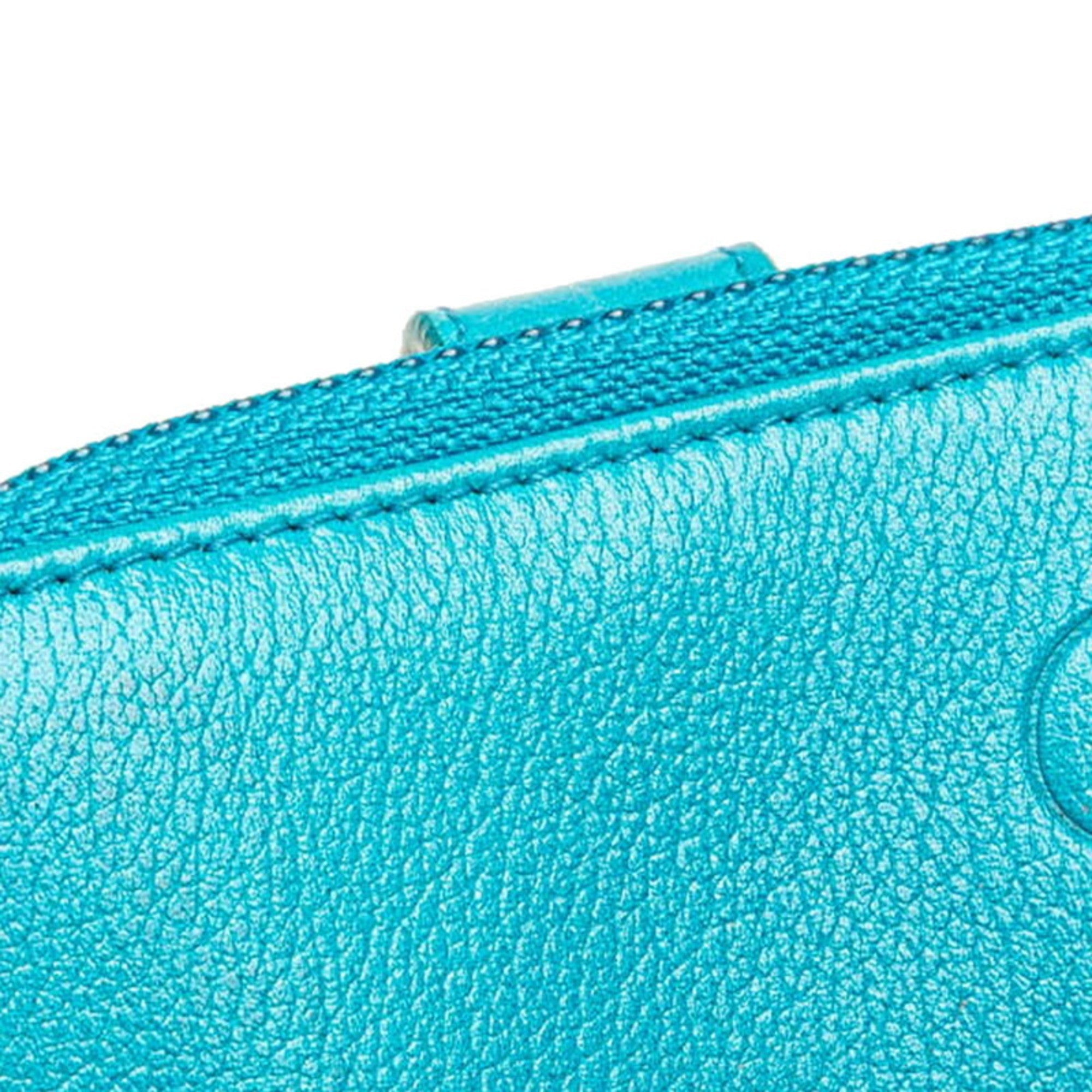 Chanel Light Blue Leather Wallet (Bi-Fold)