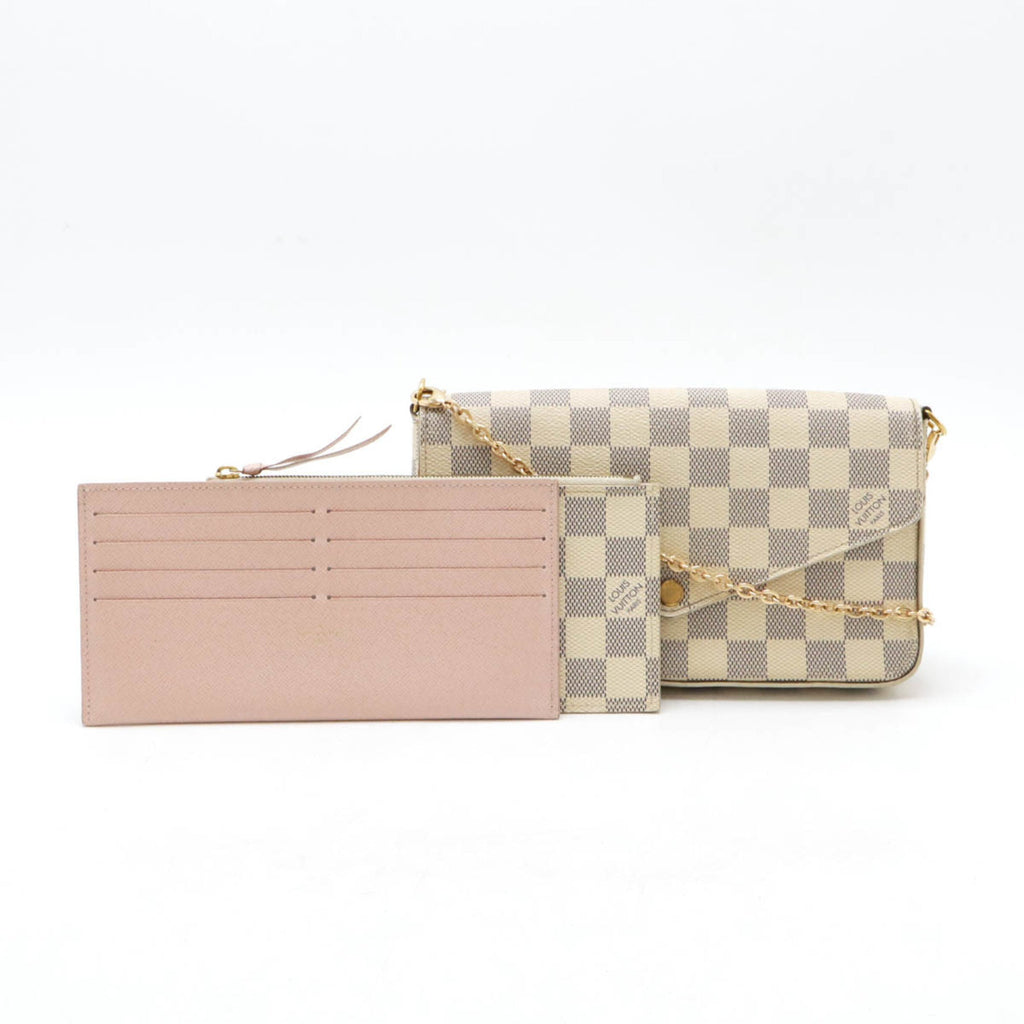 Louis Vuitton Damier Azur Ivory Pvc Clutch Bag Pochette Shoulder Bag