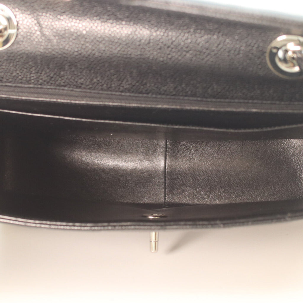 Chanel Black Grained Calfskin Shoulder Bag