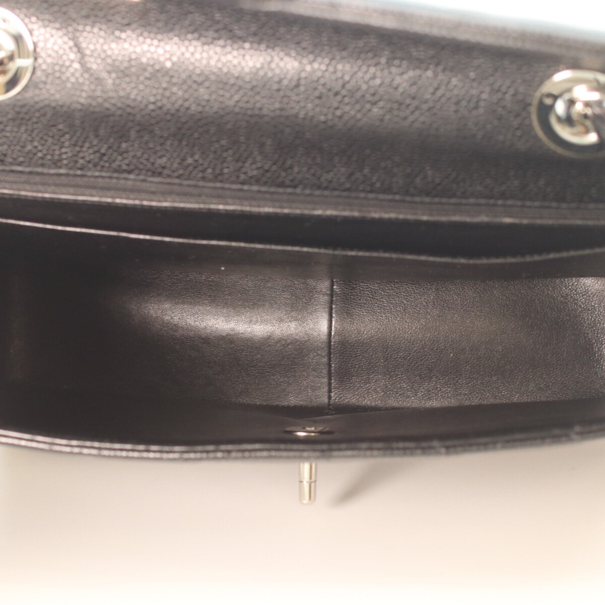 Chanel Black Grained Calfskin Shoulder Bag