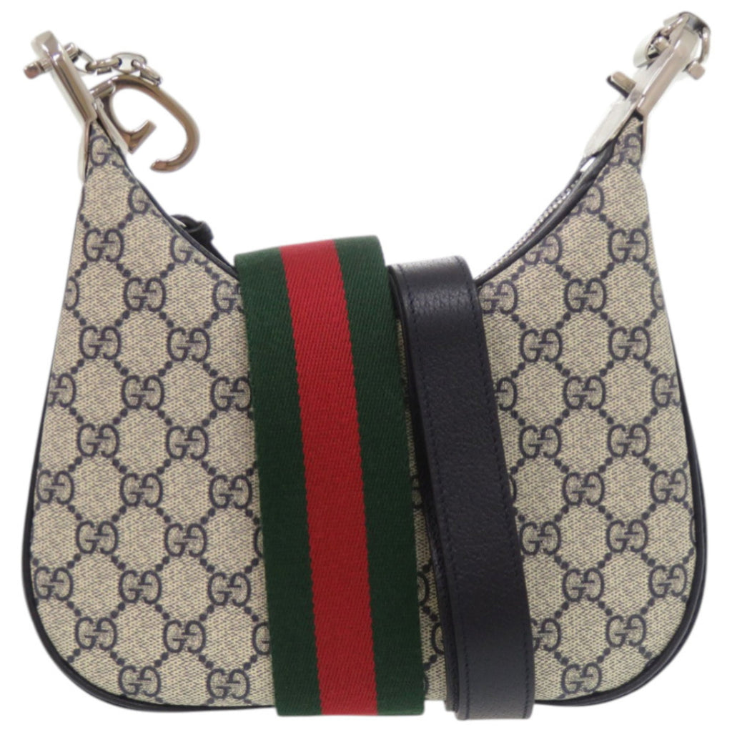 Gucci Navy Red Color Gg Supreme Shoulder Bag (Pre-Owned)