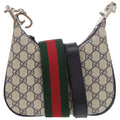 Gucci Navy Red Color Gg Supreme Shoulder Bag (Pre-Owned)