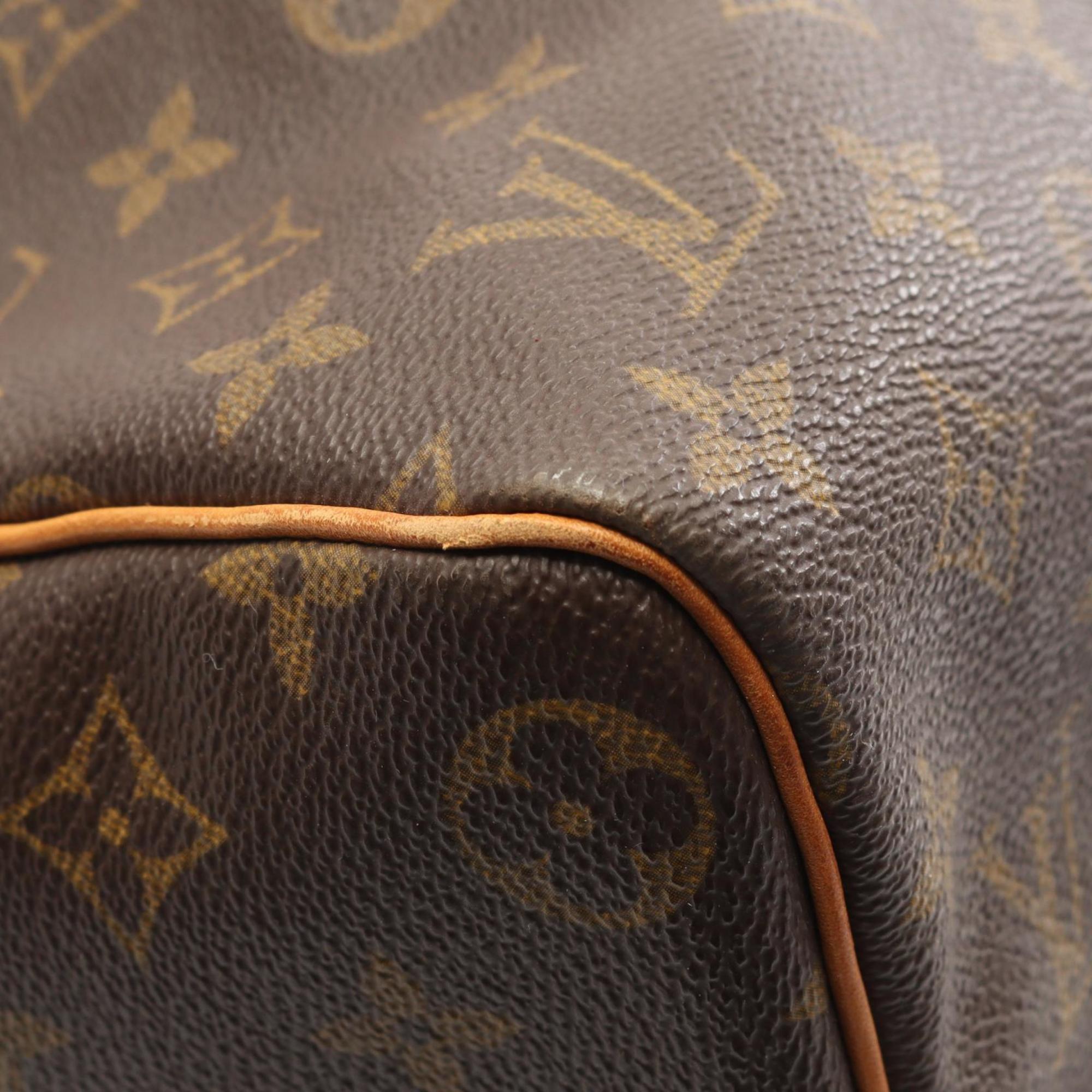 Louis Vuitton Brown Coated Canvas Leather Boston Bag