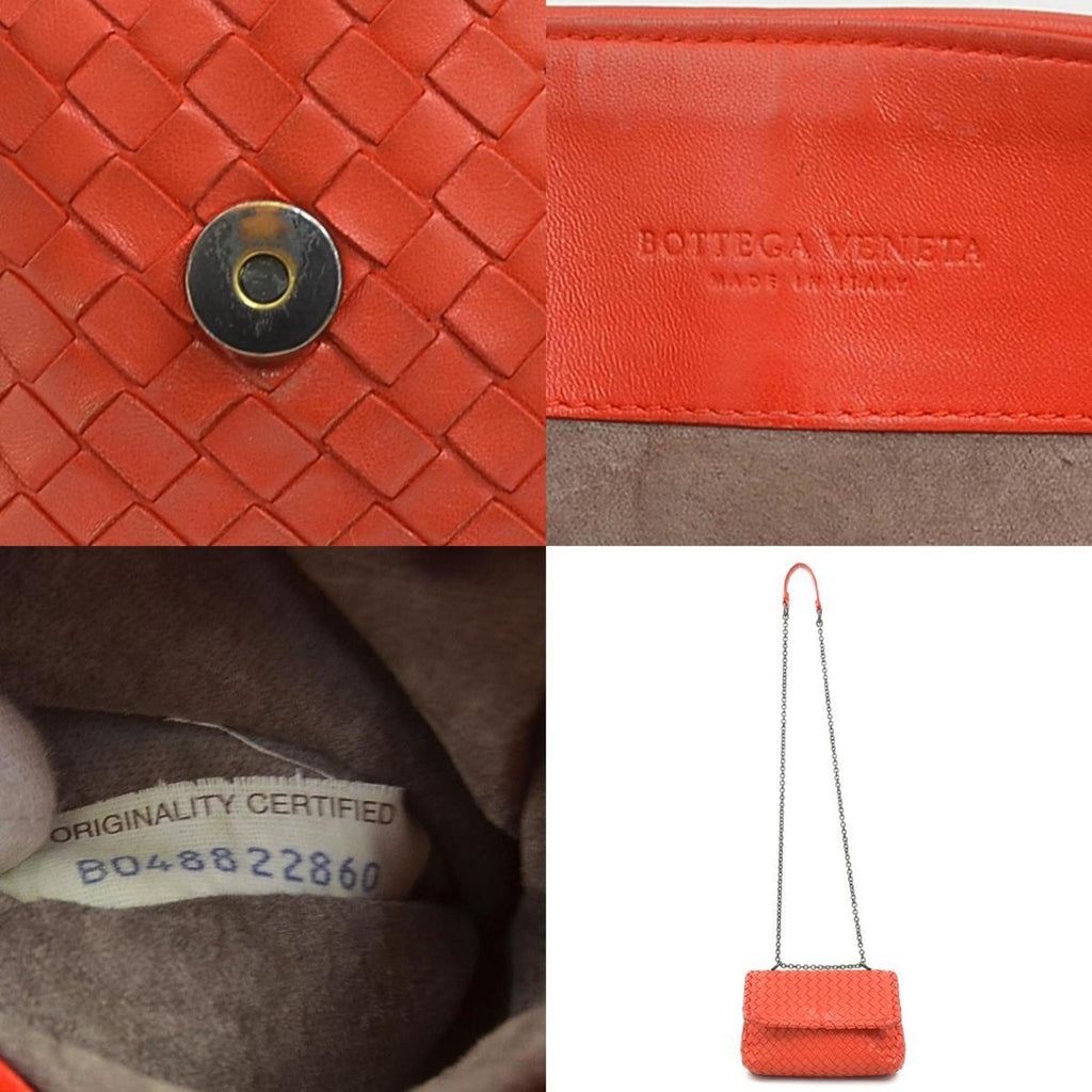 Bottega Veneta Red Color Intrecciato Shoulder Bag