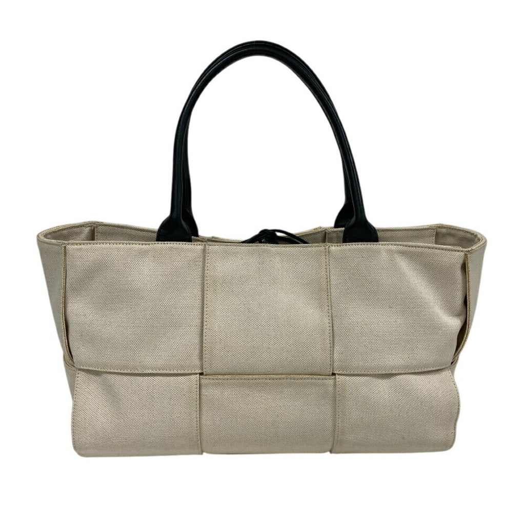 Bottega Veneta Ivory Canvas Leather Handbag