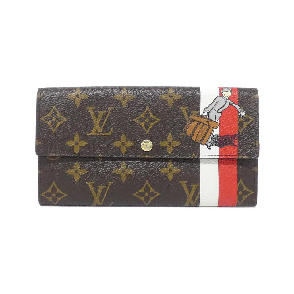 Louis Vuitton Marron Red Color Coated Canvas Long Wallet
