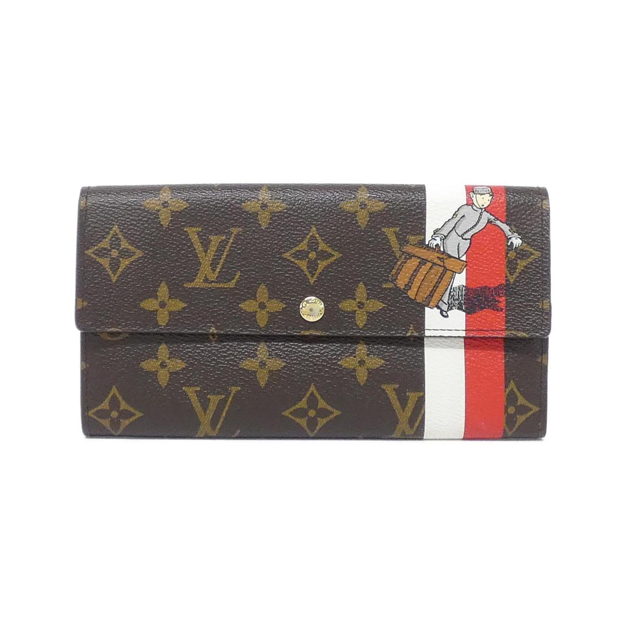 Louis Vuitton Marron Red Color Coated Canvas Long Wallet
