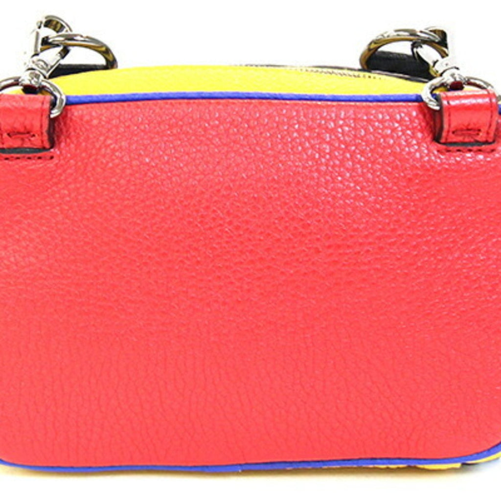 Fendi Blue Red Color Yellow Leather Pochette Shoulder Bag