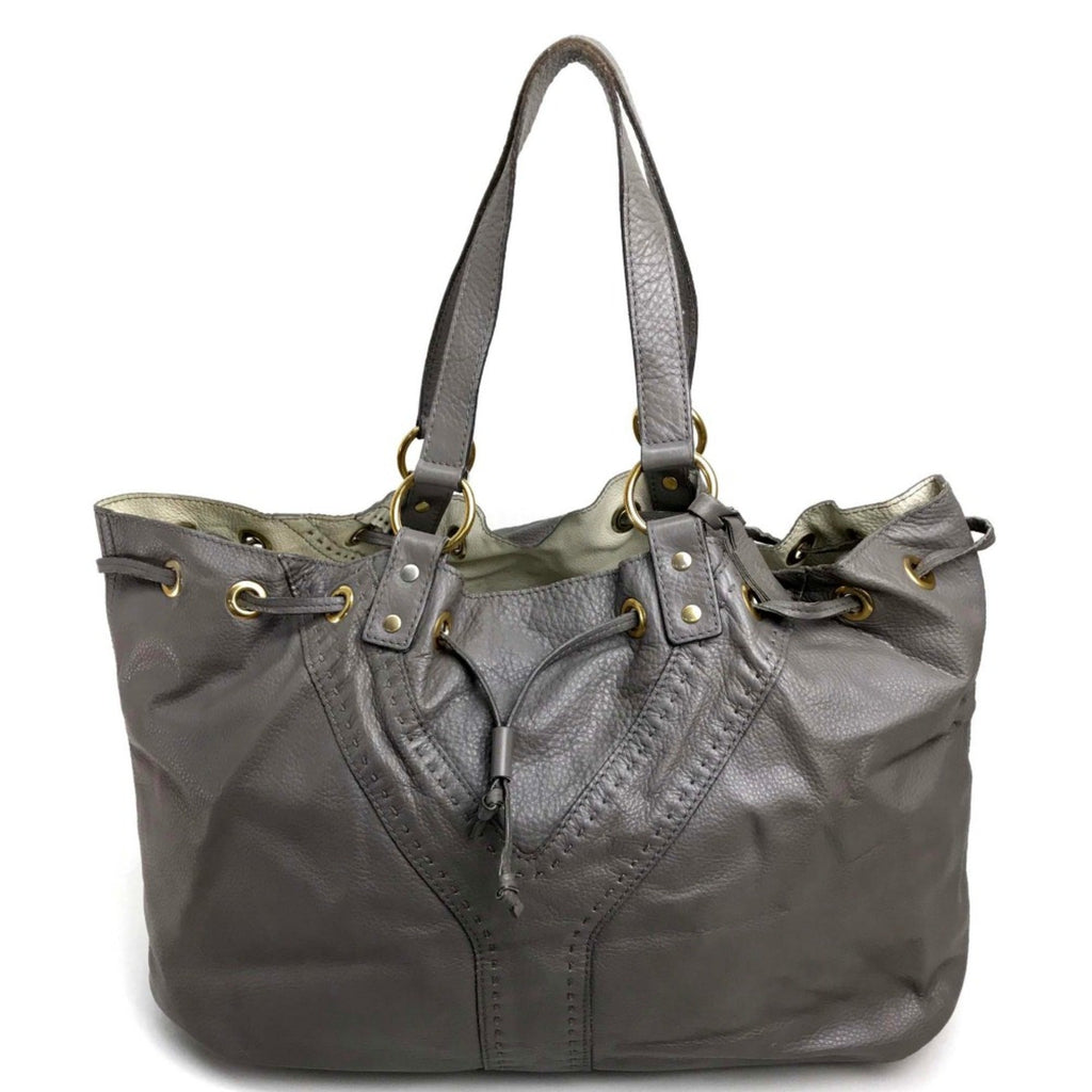 Yves Saint Laurent Gray Leather Tote Bag (Pre-Owned)