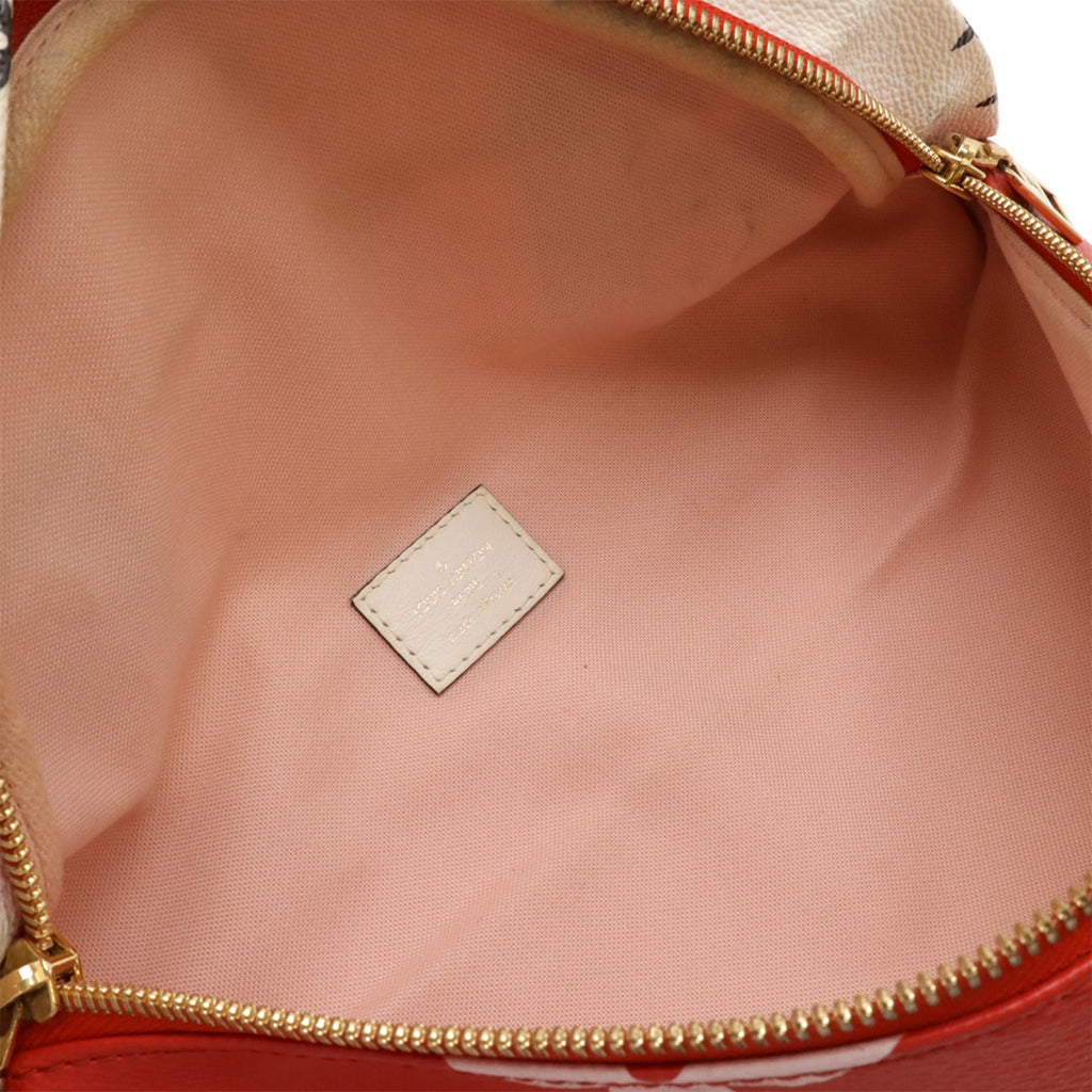 Louis Vuitton Pink Red Color Rouge White Pvc Coated Canvas Leather Fanny Pack