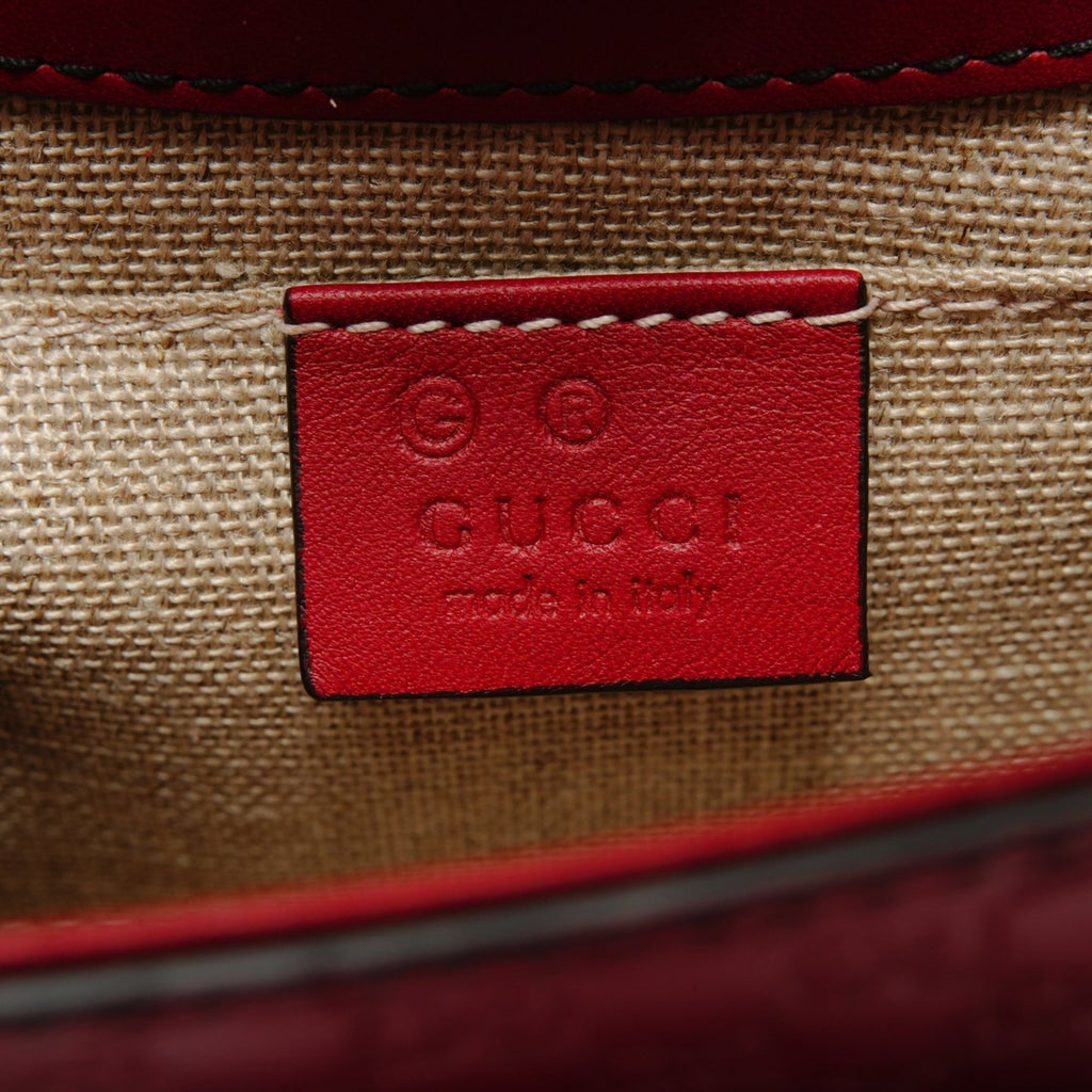 Gucci Microguccissima Red Color Micro Gg Leather Shoulder Bag (Pre-Owned)