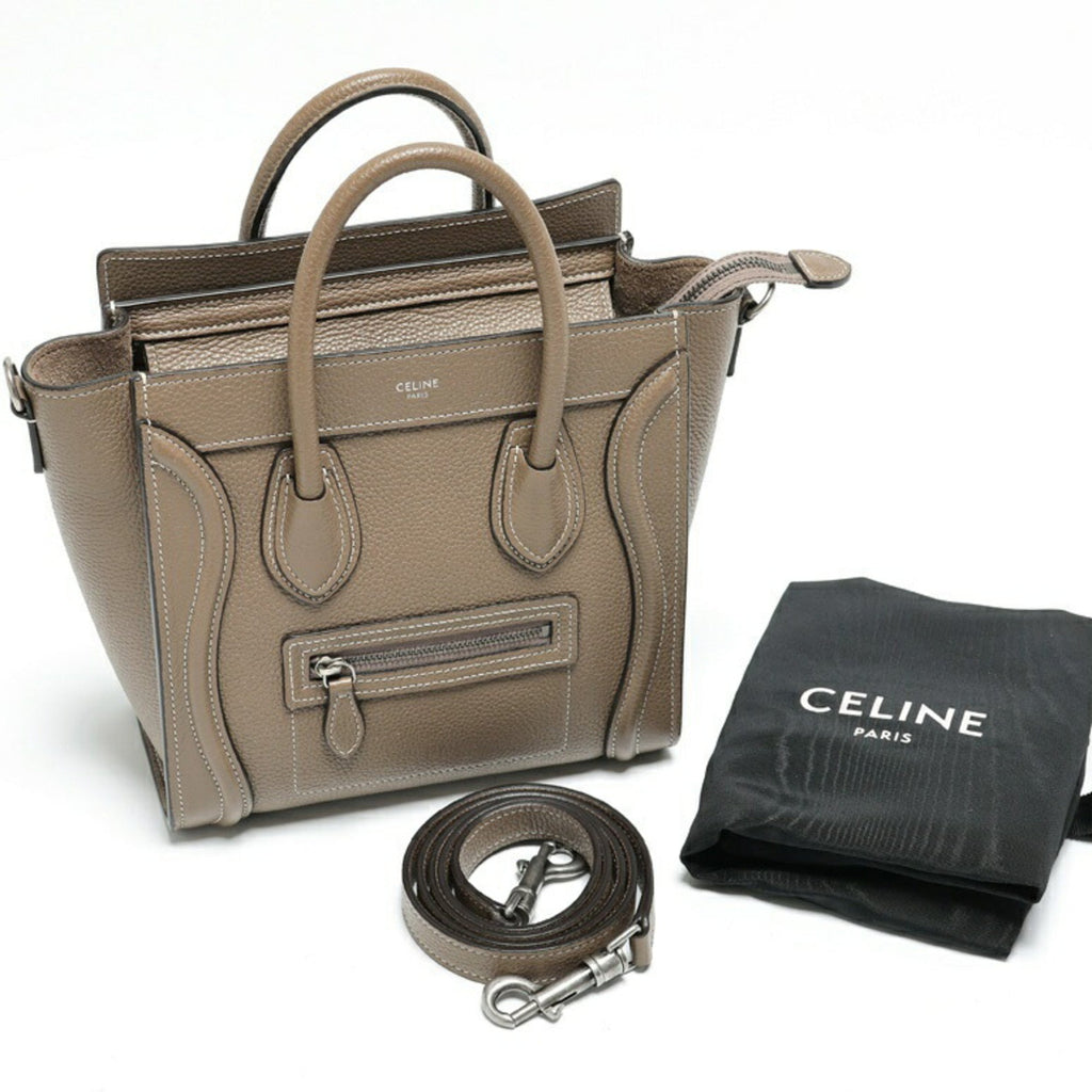 Celine Grayish Leather Handbag Shoulder Bag