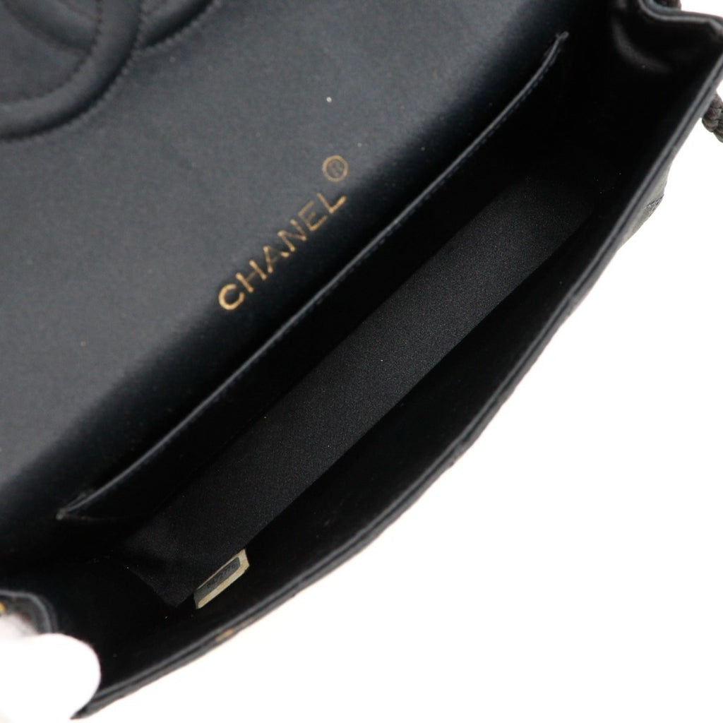 Chanel Black Satin Shoulder Bag