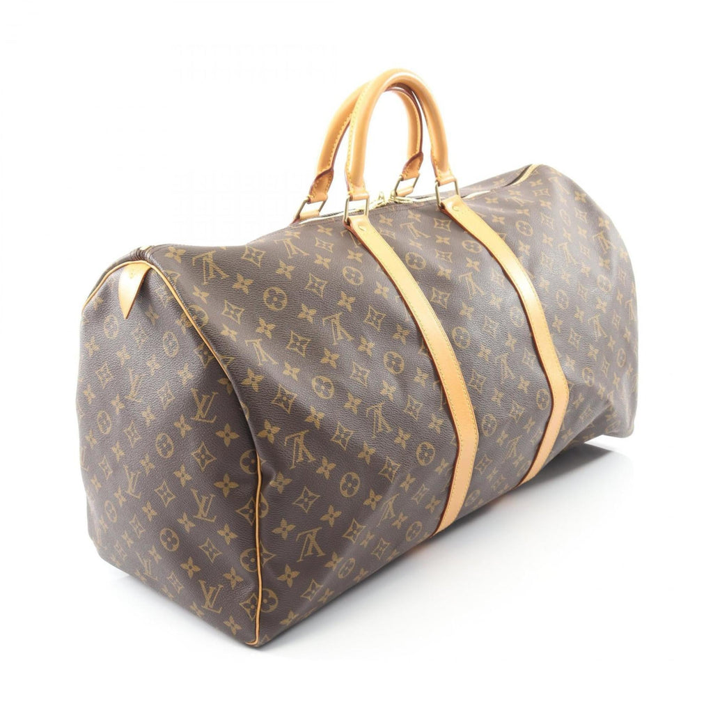 Louis Vuitton Brown Monogram Coated Canvas Leather Boston Bag