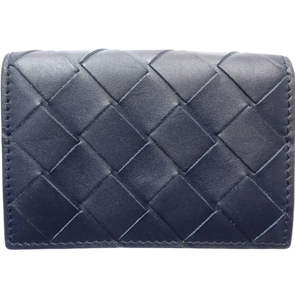 Bottega Veneta Intrecciato Navy Yellow Intrecciato Wallet (Tri-Fold)