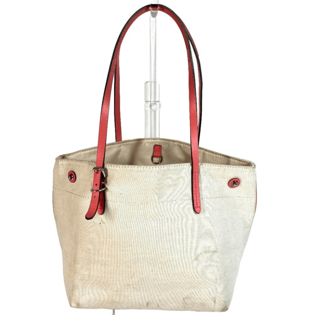 Louis Vuitton Pink White Leather Canvas Shoulder Bag Tote Bag
