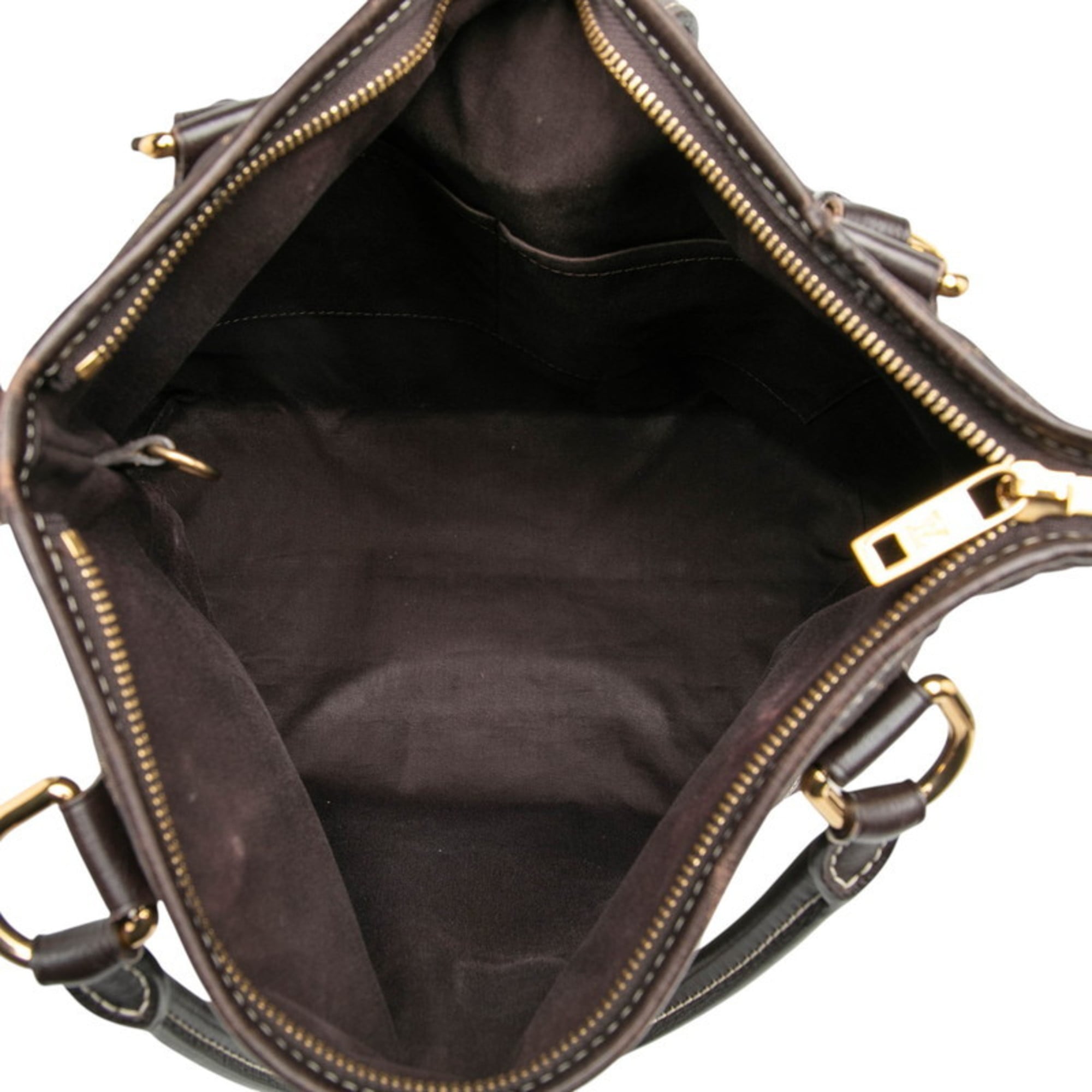 Louis Vuitton Brown Canvas Leather Shoulder Bag Tote Bag