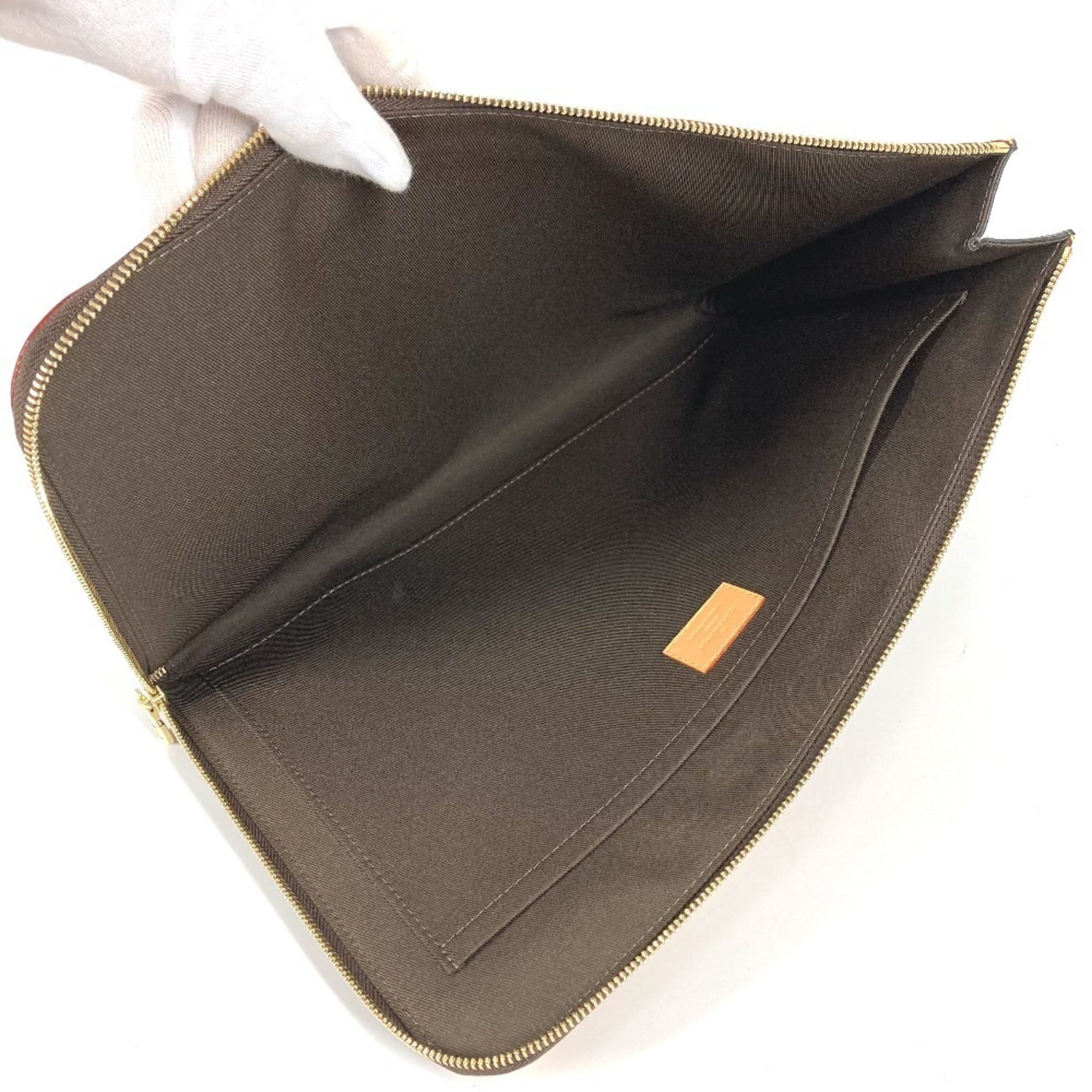 Louis Vuitton Brown Monogram Clutch Bag Pochette Pouch