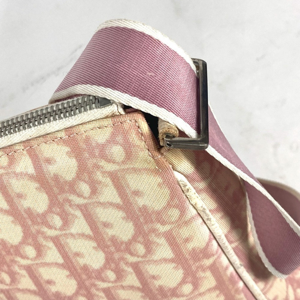 Christian Dior Trotter Pink White Pvc Leather Shoulder Bag (Pre-Owned)