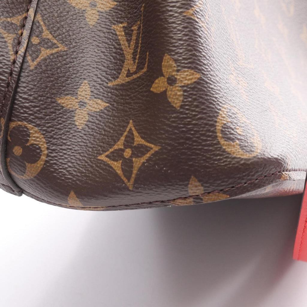 Louis Vuitton Brown Coquelicots Monogram Red Color Coated Canvas Leather Shoulder Bag