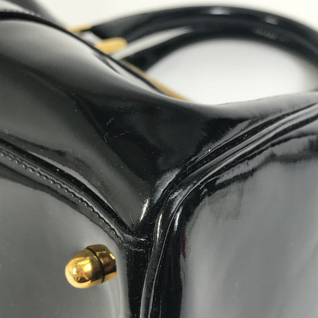 Chanel Black Patent Leather Boston Bag