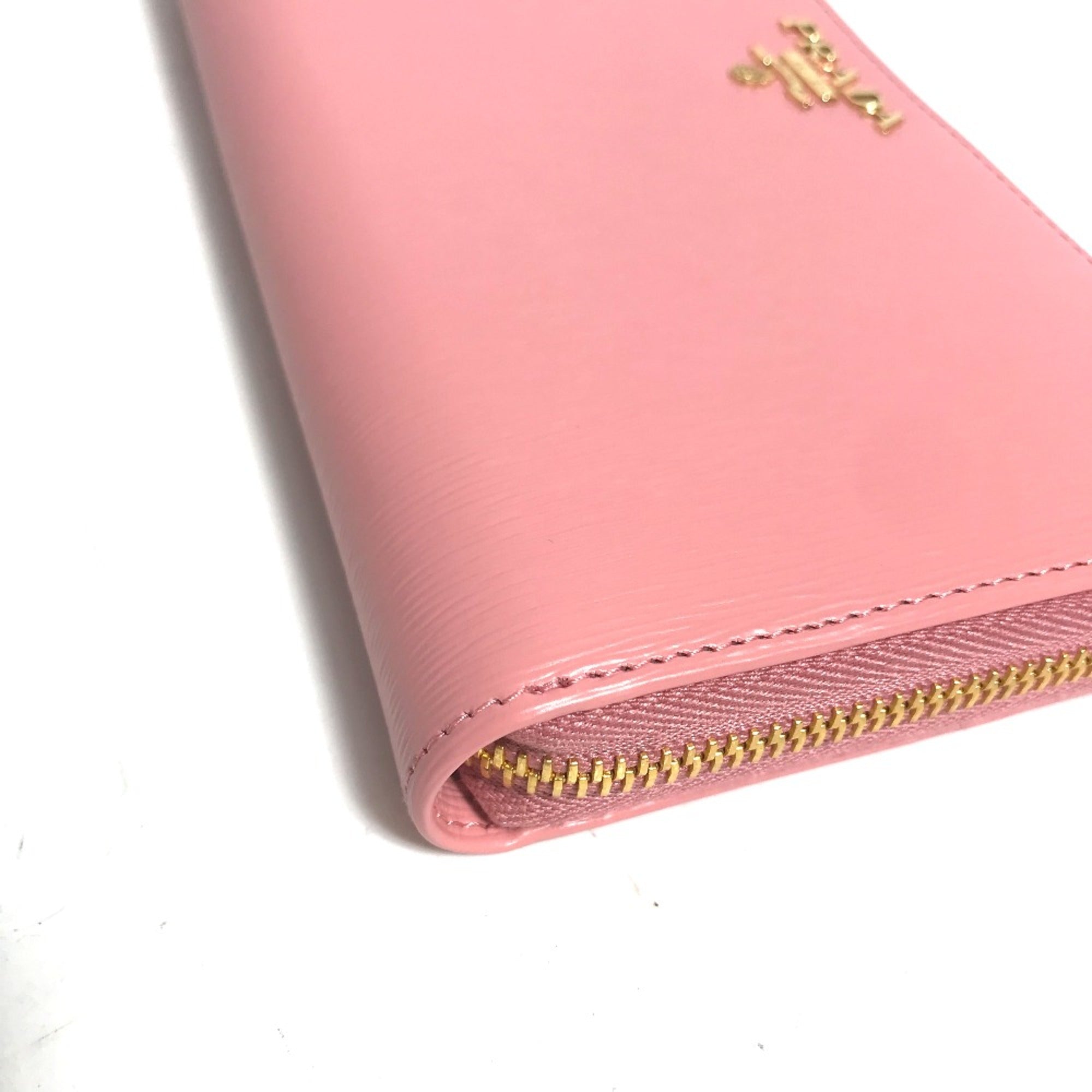 Prada Pink Leather Long Wallet (Bi-Fold)