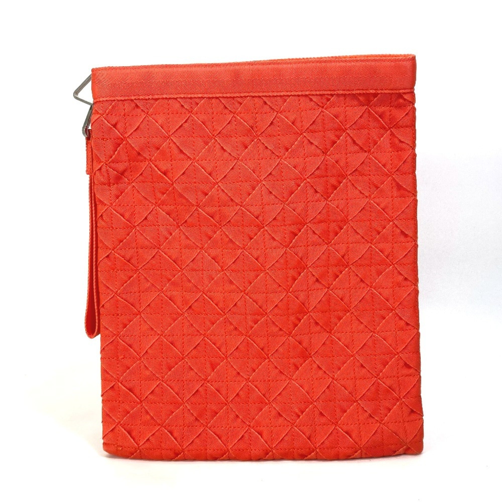 Bottega Veneta Orange Intrecciato Clutch Bag Pouch