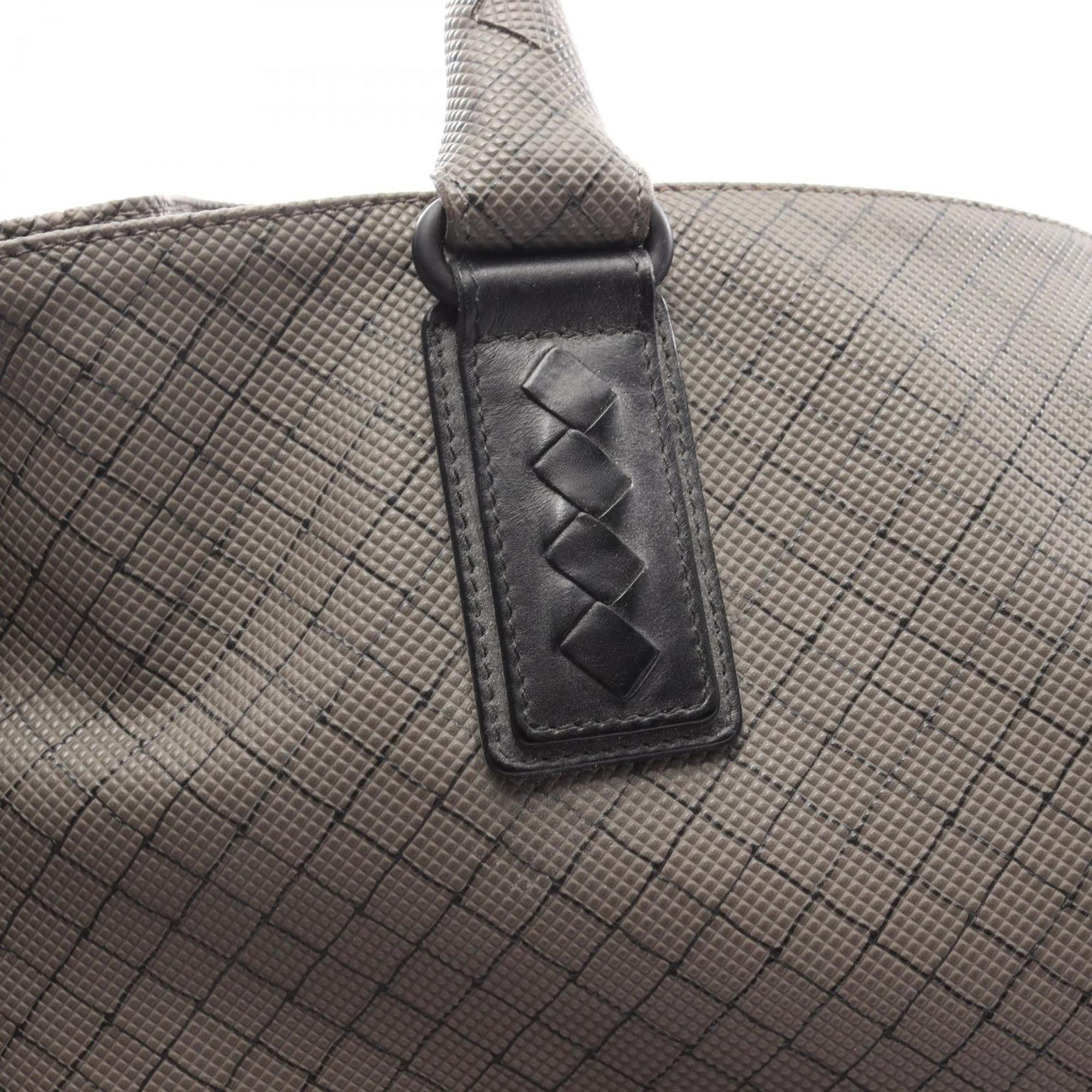 Bottega Veneta Gray Coated Canvas Leather Tote Bag