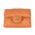 Chanel Orange Leather Wallet (Tri-Fold)