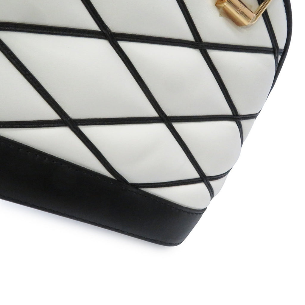 Louis Vuitton Black Noir White Leather Handbag Shoulder Bag