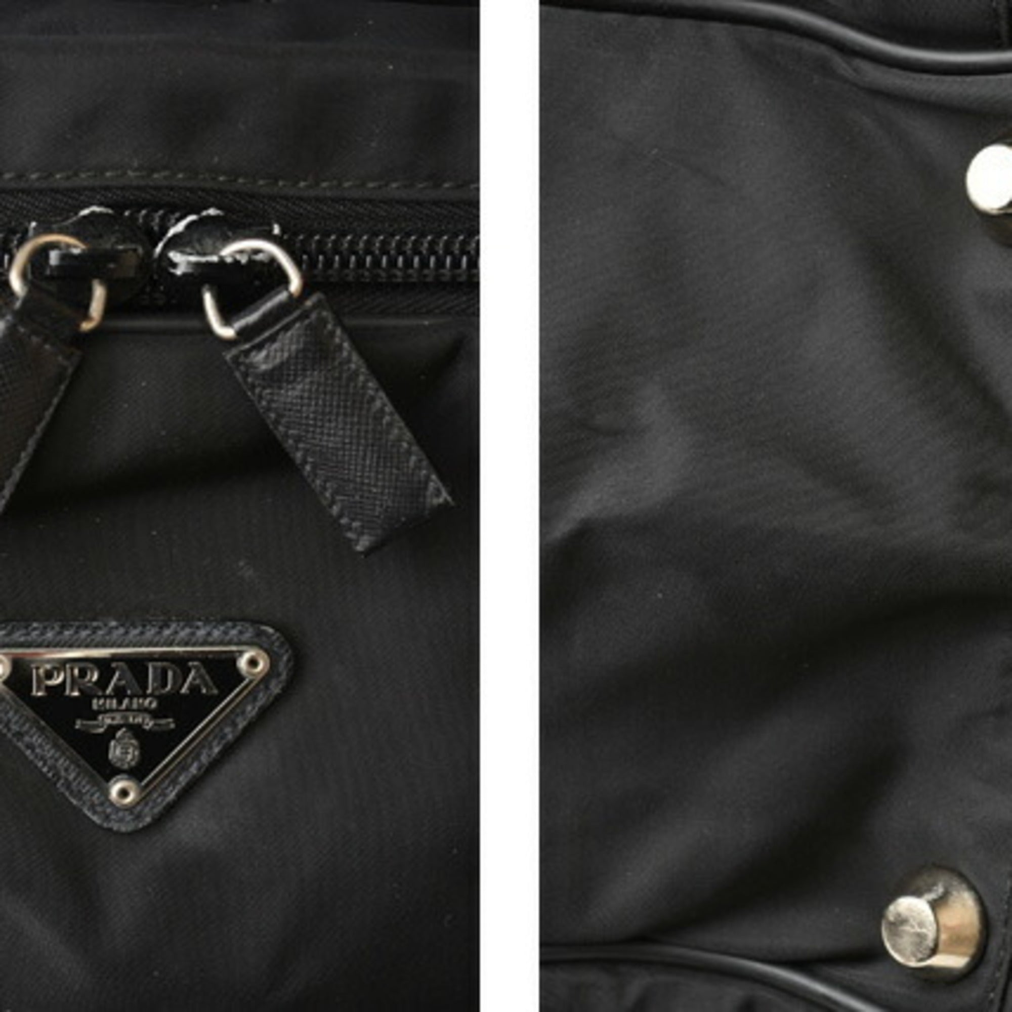 Prada Black Nero Nylon Boston Bag Shoulder Bag