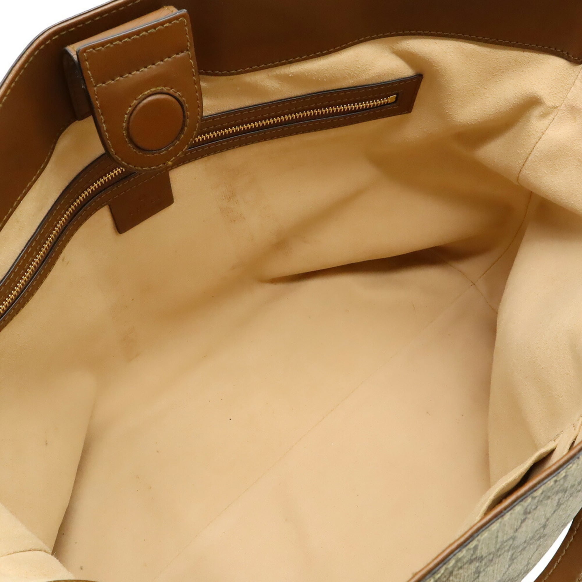 Gucci Beige Brown Brown Gg Supreme Shoulder Bag Tote Bag (Pre-Owned)