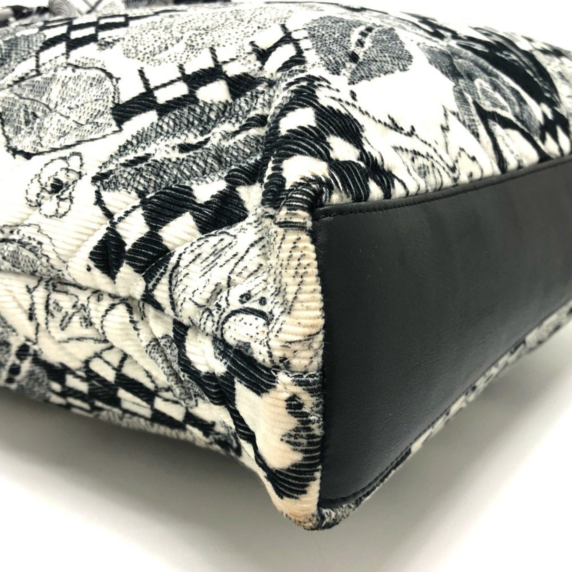 Chanel Black White Canvas Handbag Tote Bag