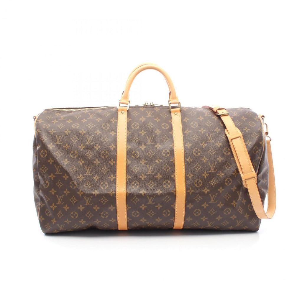 Louis Vuitton Brown Coated Canvas Leather Boston Bag Handbag