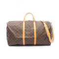 Louis Vuitton Brown Coated Canvas Leather Boston Bag Handbag