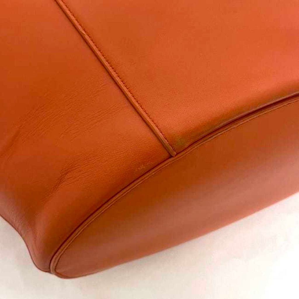Bottega Veneta Orange Leather Basket Tote Bag